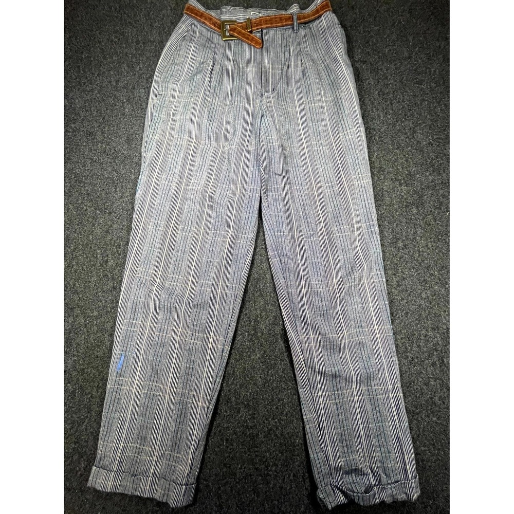 Vintage 90s Gals 62 Pants Womens 13/14 Multicolor Plaid Cotton High Rise Pleated